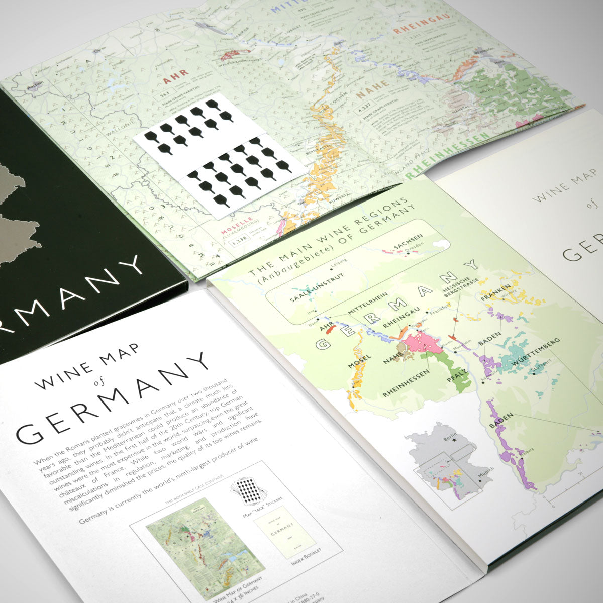 De Long 's Wine Map Of Germany Bookshelf Edition