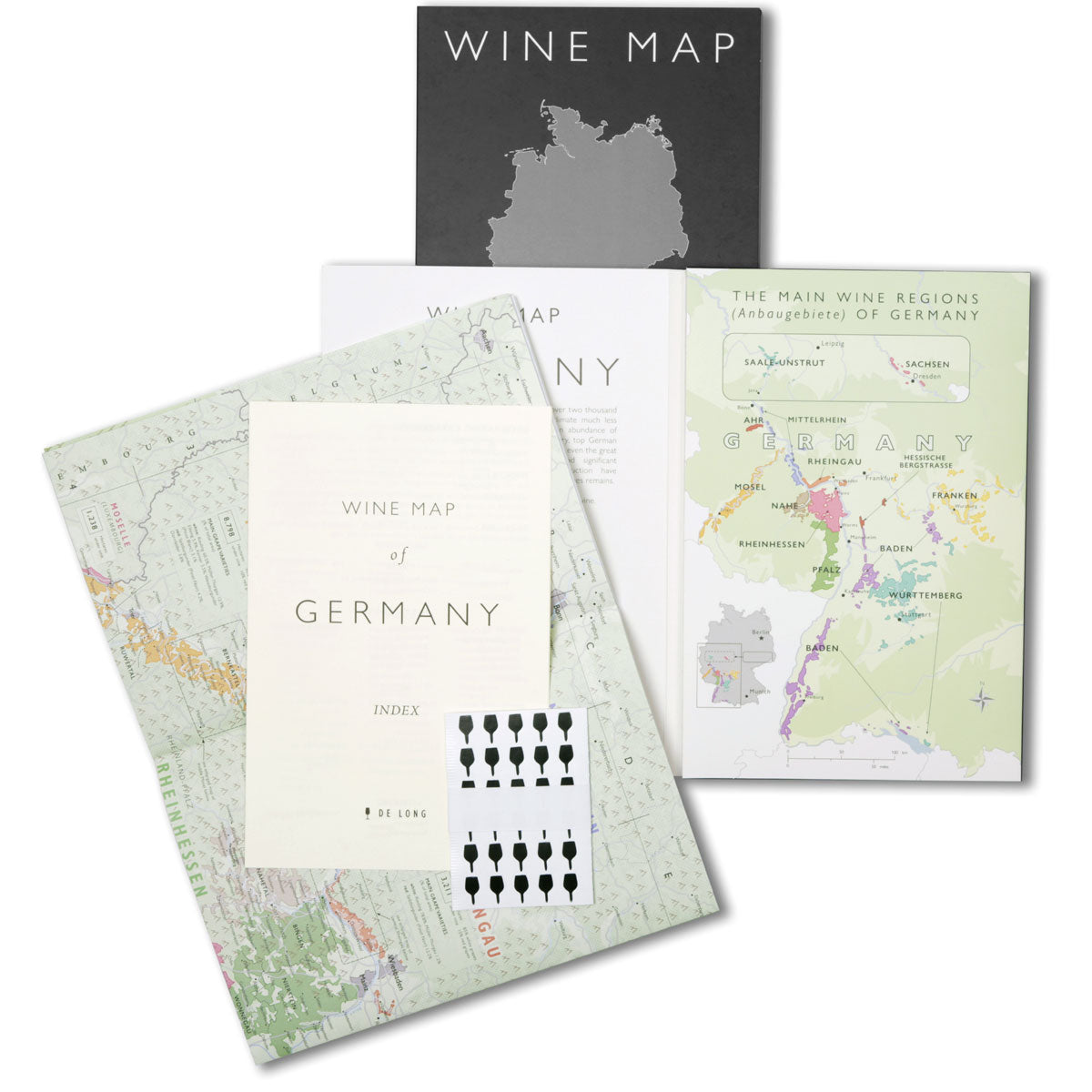 De Long 's Wine Map Of Germany Bookshelf Edition