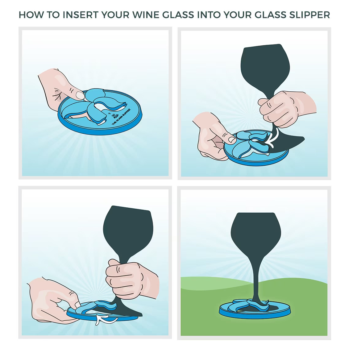 The Glass Slipper The Ultimate Wine Glass Stabiliser Set Of 4