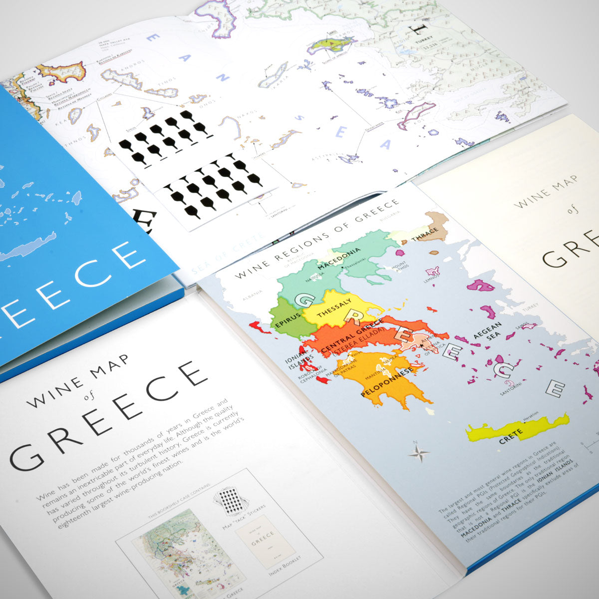 De Long 's Wine Map Of Greece Bookshelf Edition