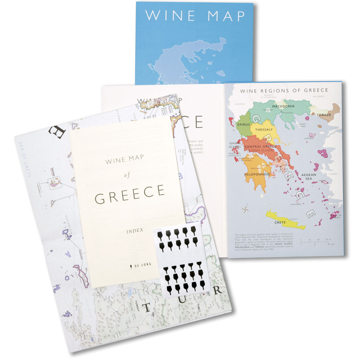 De Long 's Wine Map Of Greece Bookshelf Edition