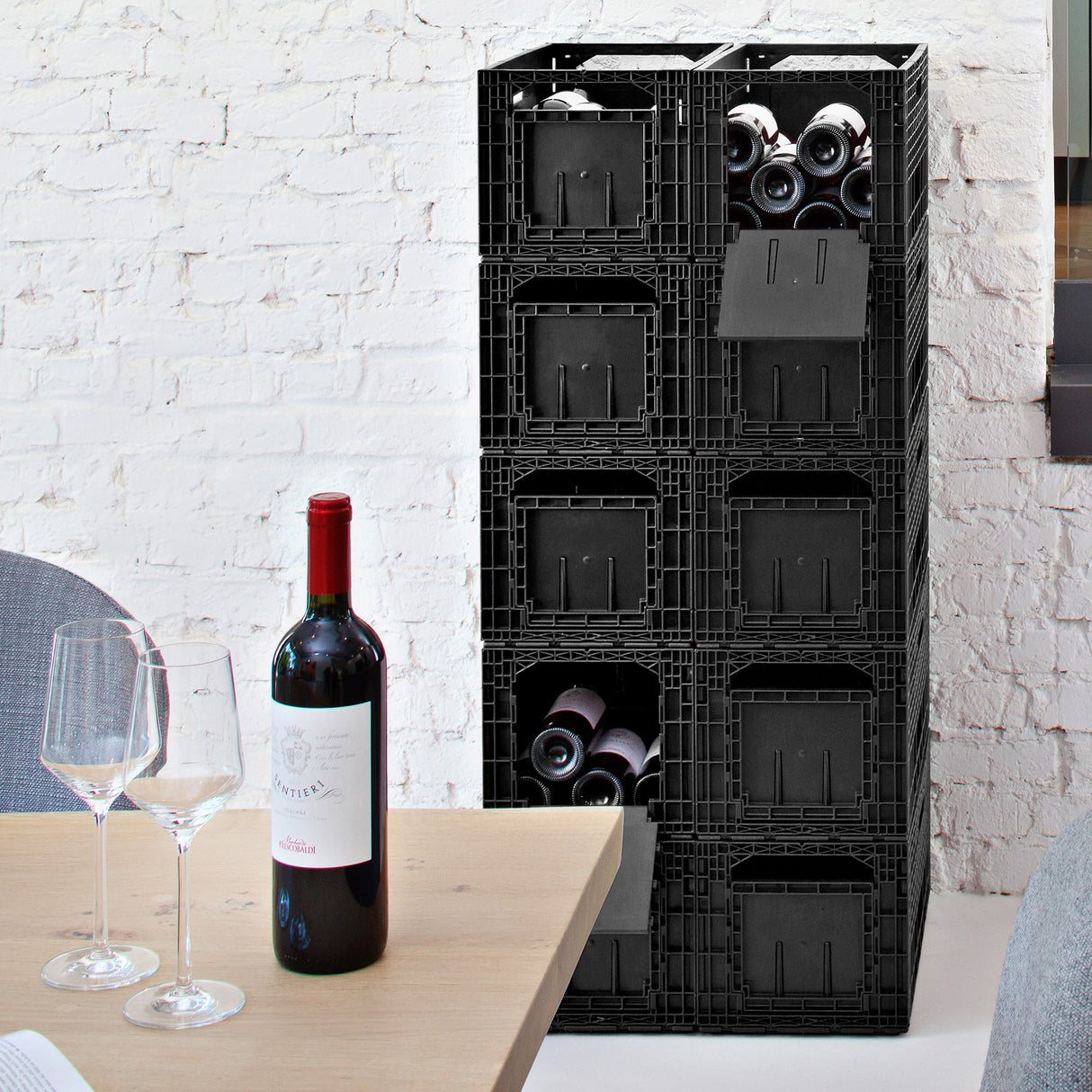 ISOCO Wine Box Wine Storage - 12 Boxes (144 Bottle Capacity - 12 Bottles per Box)