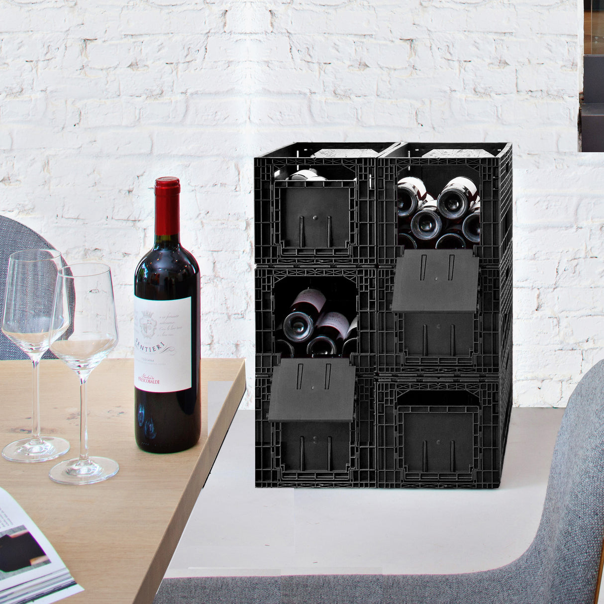 Isoco Wine Box Wine Storage 6 Boxes 72 Bottle Capacity 12 Bottles Per Box