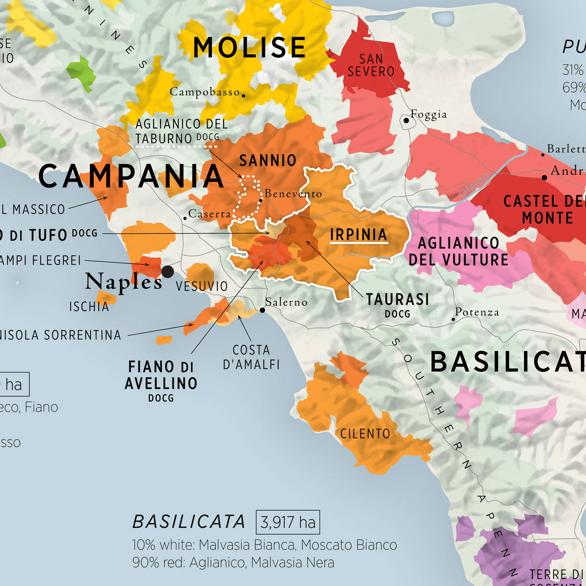 De Long 's Vino One Series Wine Map Of Italy