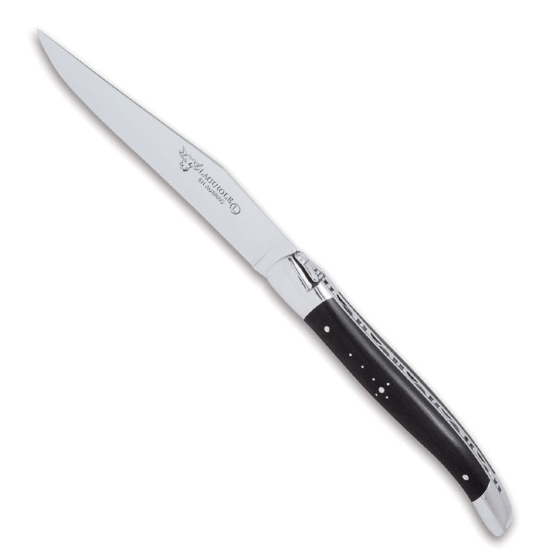 Laguiole en Aubrac 2 Piece Knife and Fork Carving Set - Ebony Wood Handles