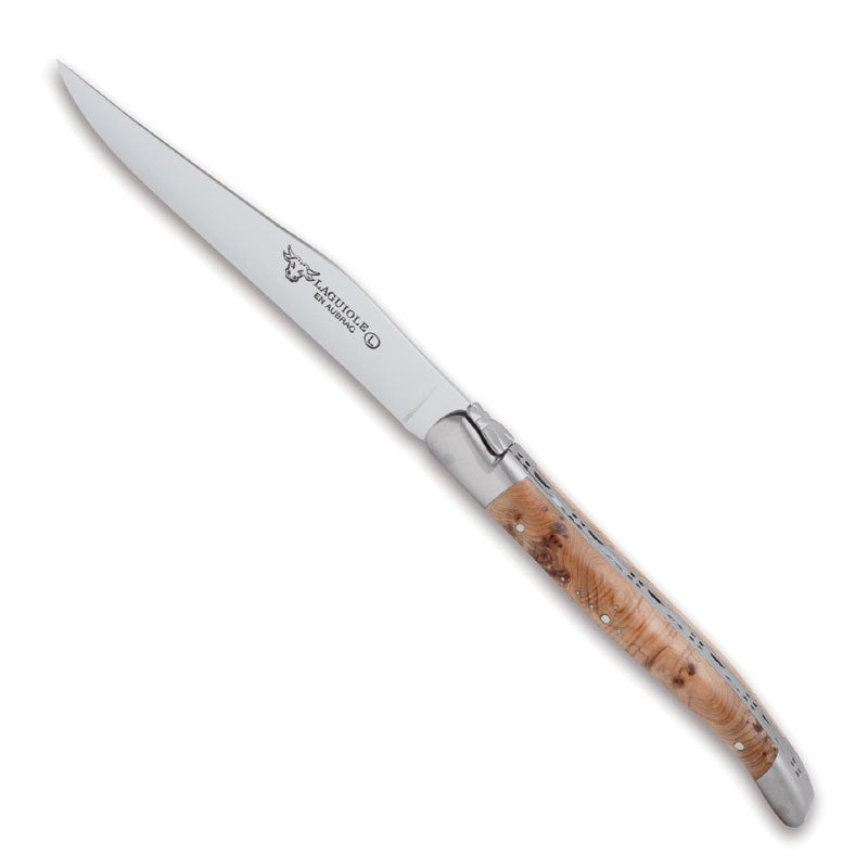 Laguiole En Aubrac 2 Piece Knife And Fork Carving Set Juniper Wood Handles