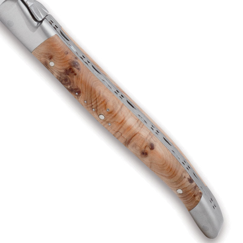 Laguiole En Aubrac 2 Piece Knife And Fork Carving Set Juniper Wood Handles
