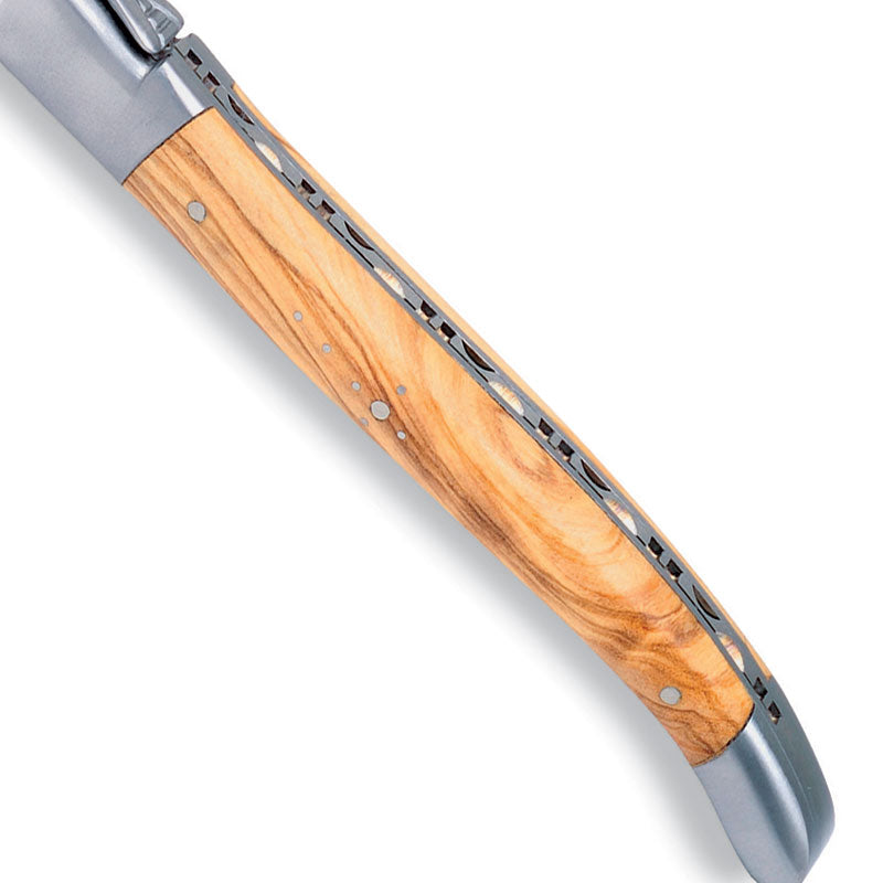 Laguiole En Aubrac 4 Piece Knife And Fork Set Olive Wood Handles