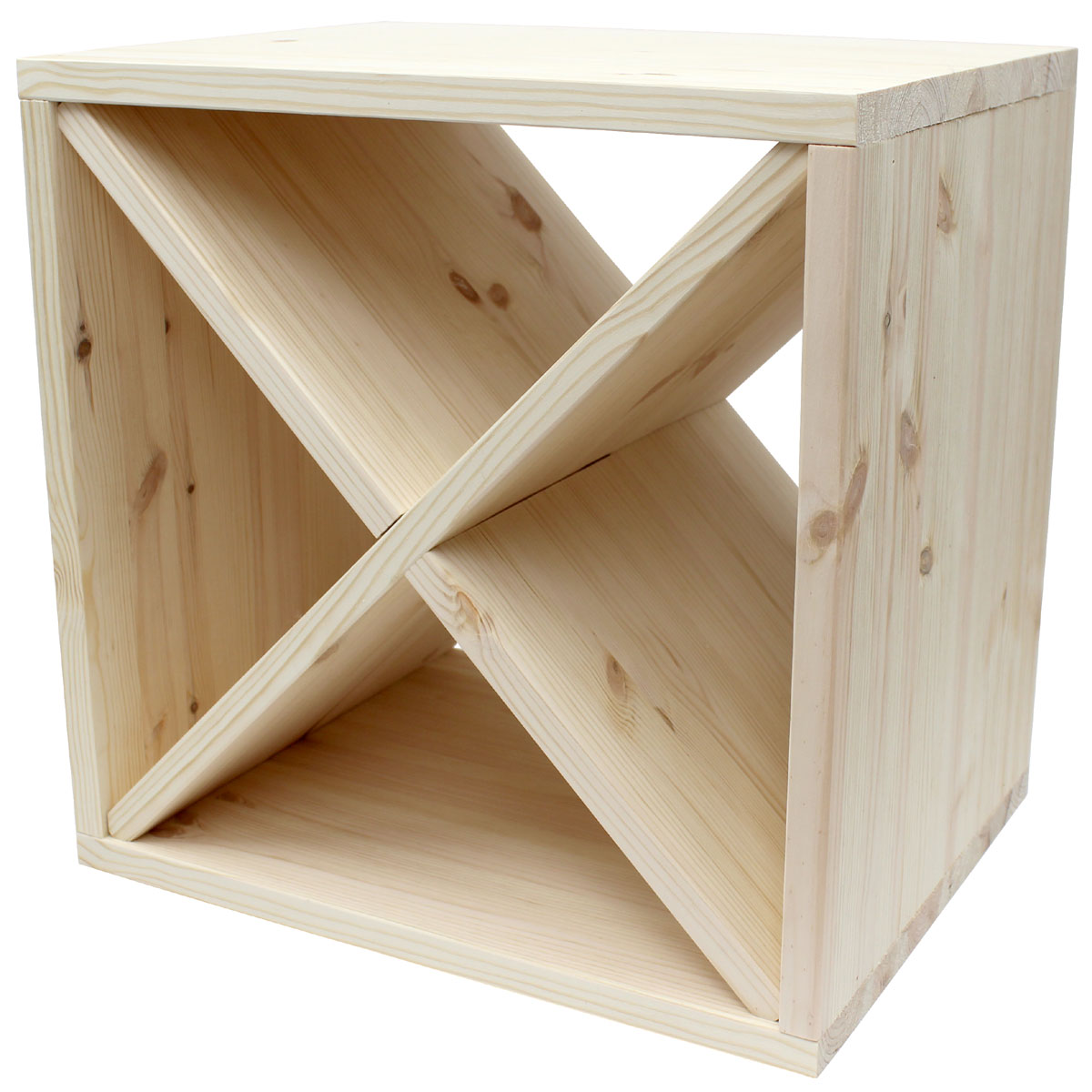Pine Wooden Wine Rack Mini Cellar Cube 12 Bottles 298mm Deep