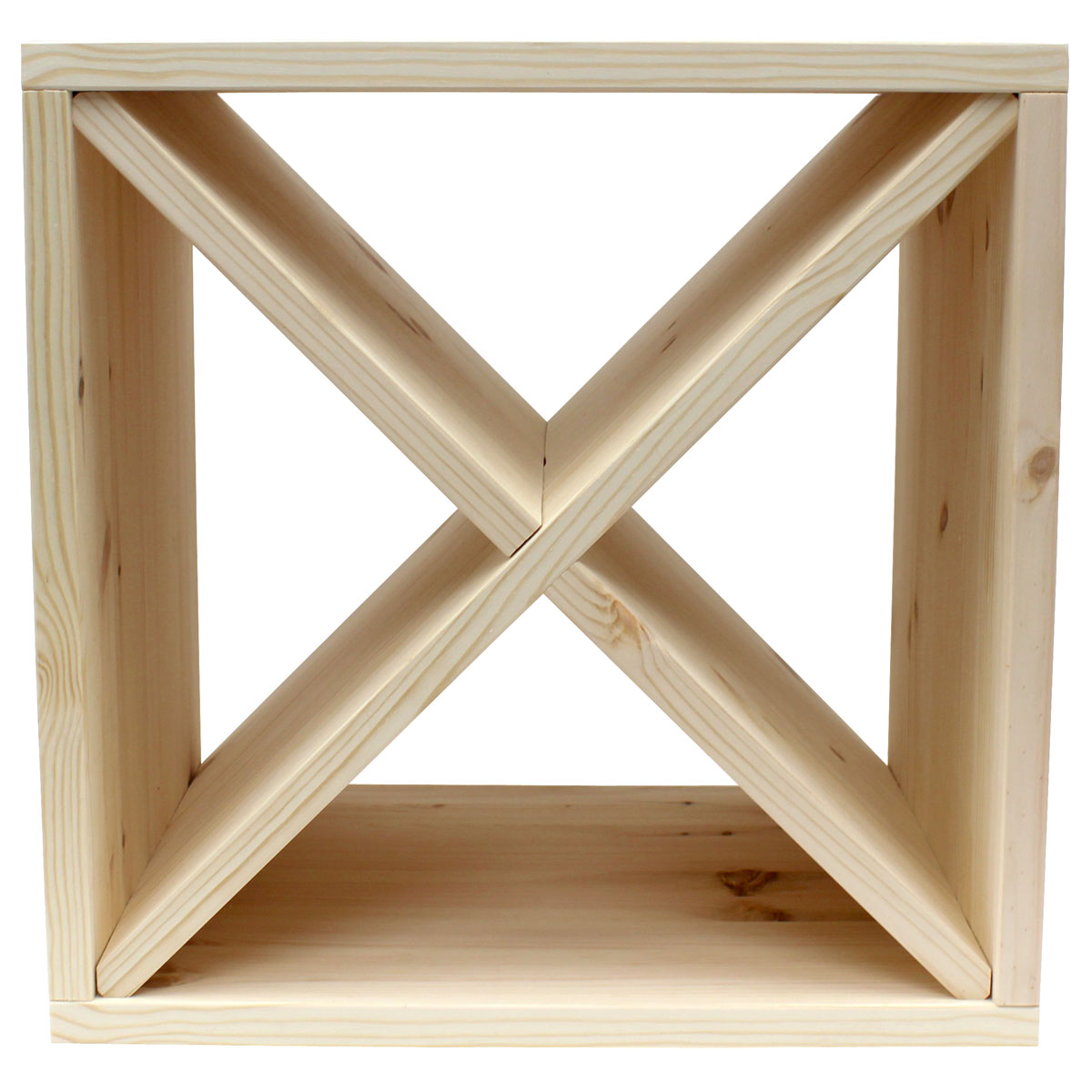Pine Wooden Wine Rack Mini Cellar Cube 12 Bottles 298mm Deep
