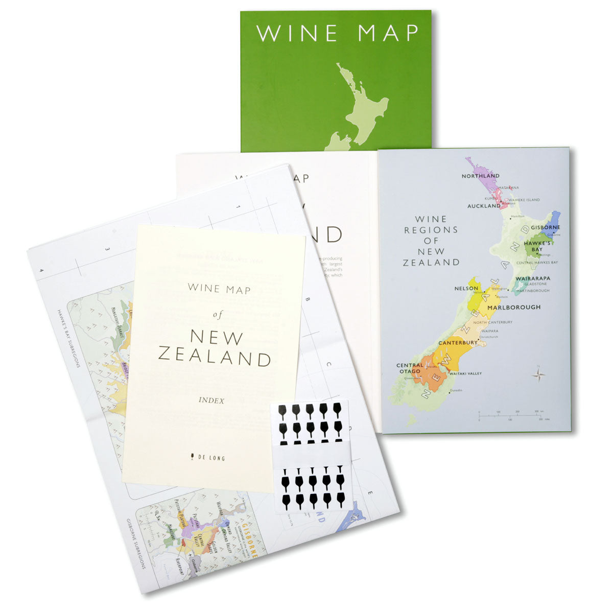 De Long 's Wine Map Of New Zealand Bookshelf Edition