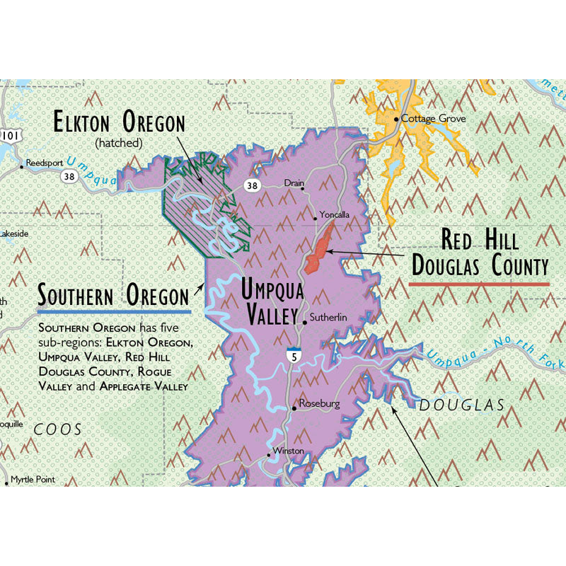 De Long 's Wine Map Of The Pacific Northwest Wine Regions