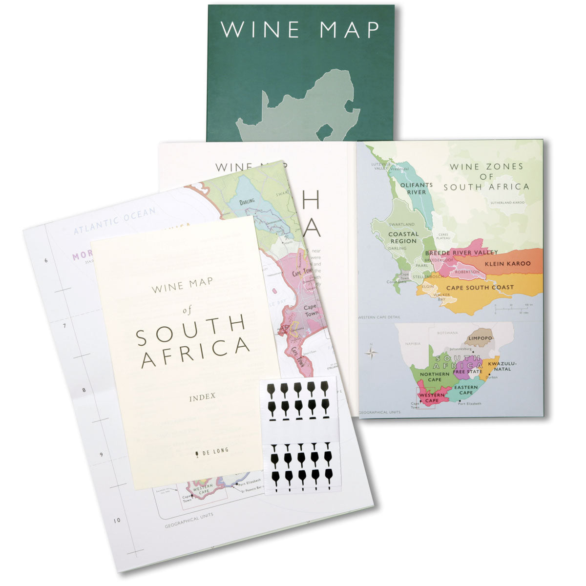 De Long 's Wine Map Of South Africa Bookshelf Edition