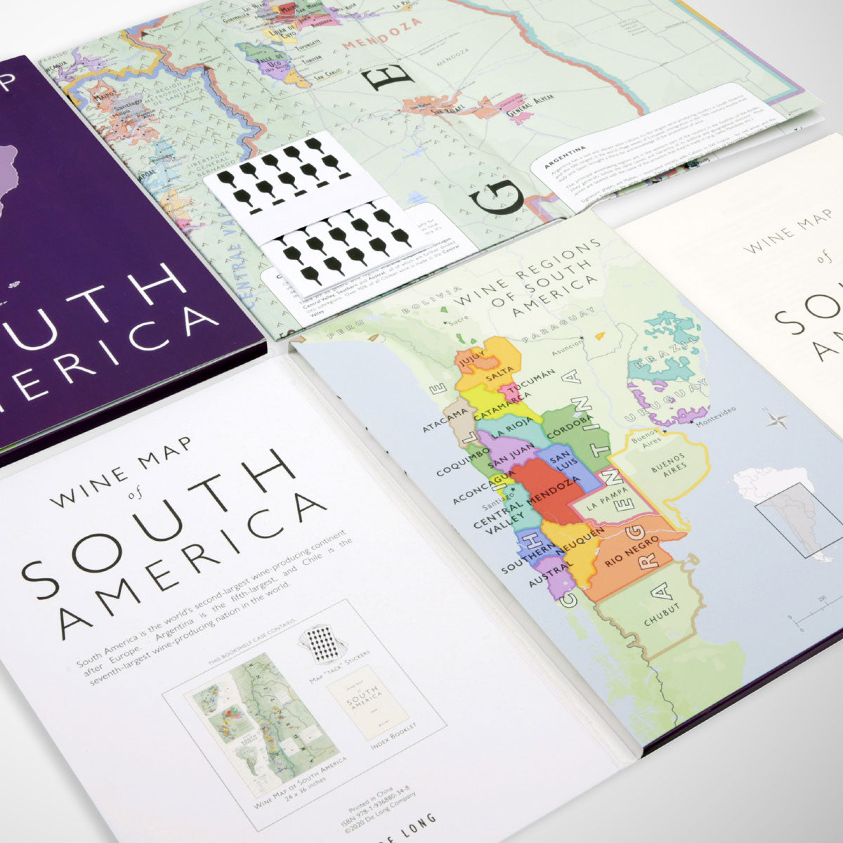 De Long 's Wine Map Of South America Bookshelf Edition
