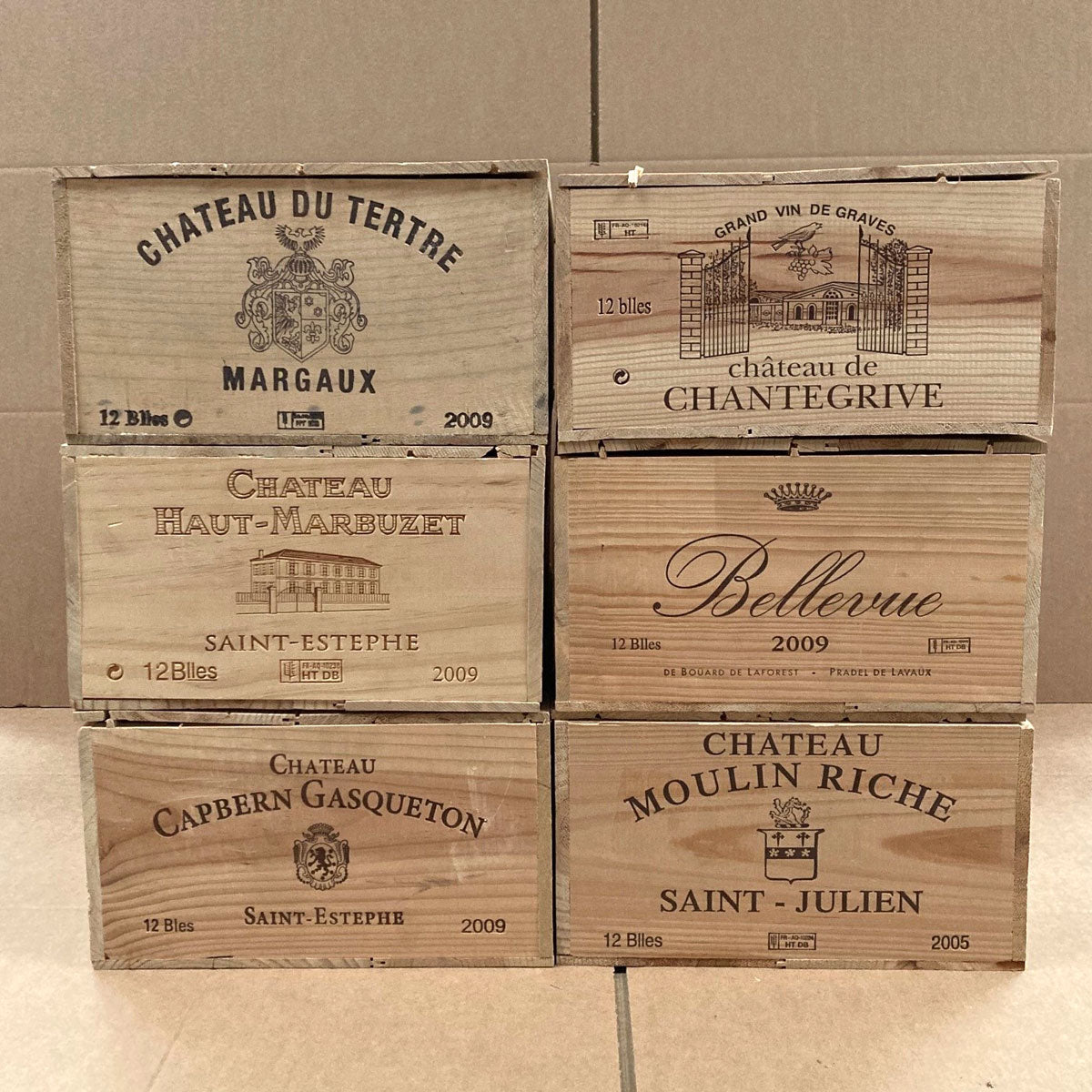 Genuine Wooden Wine Box Crate 12 Bottle Storage