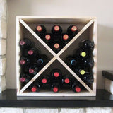 Pine Wooden Wine Rack - Cellar Cube - 24 Bottles - 223mm Deep