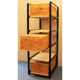 Wine Bottle Case Rack Metal & Wood - 5 Drawer