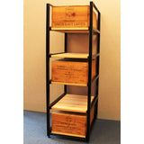 Wine Bottle Case Rack Metal & Wood - 5 Drawer