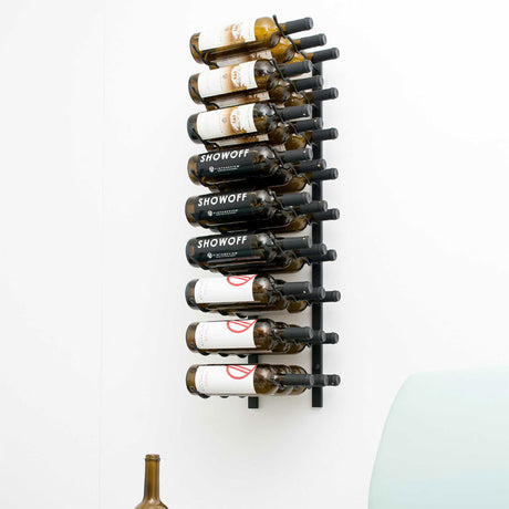 VintageView Wall Mounted W Series 3 - 27 Bottle Wine Rack 3 Deep - Black 3ft