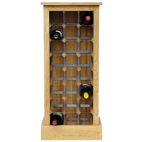 24 Bottle Contemporary Wooden Wine Cabinet / Rack with Plinth