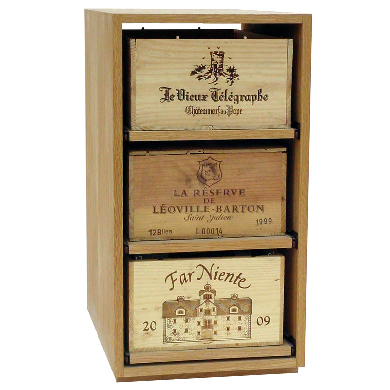Showcase Wooden Wine Bottle Case Rack - 3 Drawer, Wine Racks; UK Wine ...