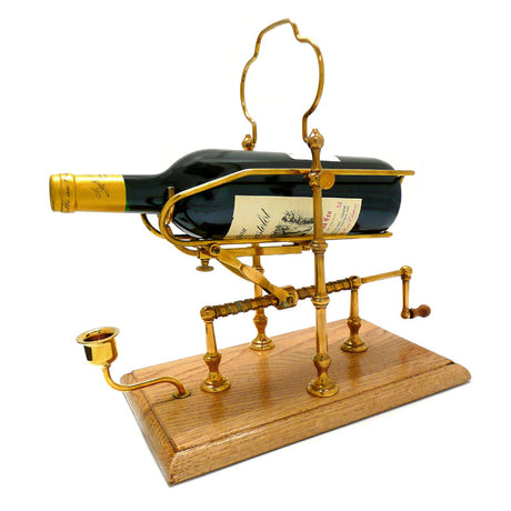 Wine Decanting Cradle - Low Brass, Square Base