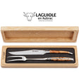 Laguiole en Aubrac 2 Piece Knife and Fork Carving Set - Juniper Wood Handles