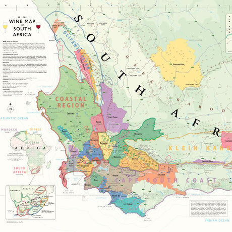 De Long’s Wine Map of South Africa - Wine Regions