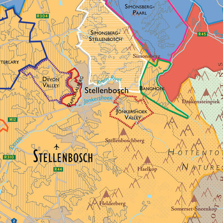 De Long’s Wine Map of South Africa - Wine Regions