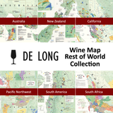 De Long’s Wine Map Rest of World Collection - 6 Wine Region Maps