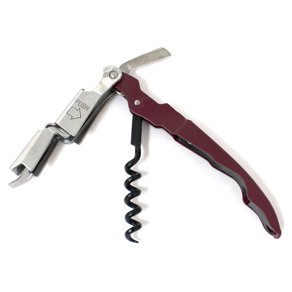 Coutale Sommelier Innovation Double Lever Waiter’s Friend Corkscrew - Burgundy