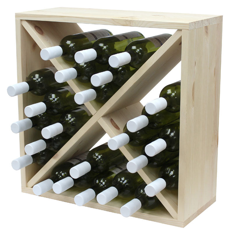 Pine Wooden Wine Rack - Cellar Cubes - 96 Bottles - 223mm Deep - Set of 4