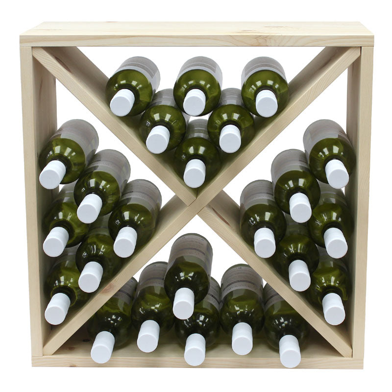 Pine Wooden Wine Rack - Cellar Cubes - 144 Bottles - 223mm Deep - Set of 6