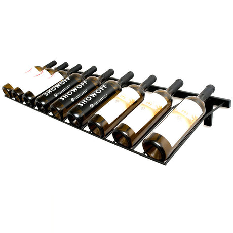 VintageView Wall Mounted W Series Presentation 9 Bottle Wine Rack - Black