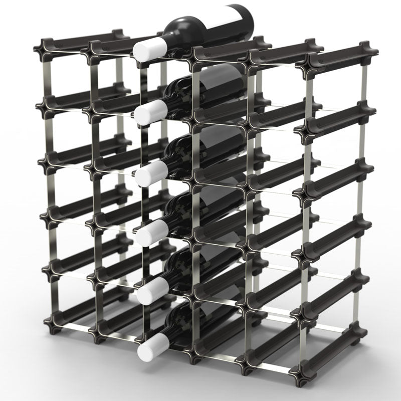 NOOK 25/30 Bottle Self-Assembly Wine Rack - Black