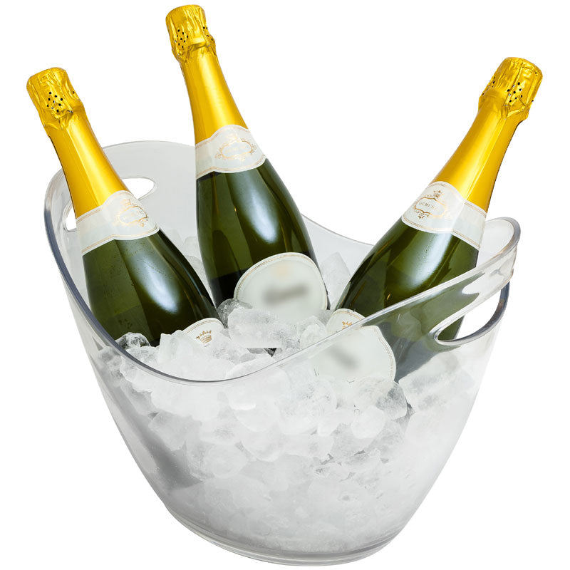 Wineware Litre Plastic Wine Champagne Cooler/Bucket Clear