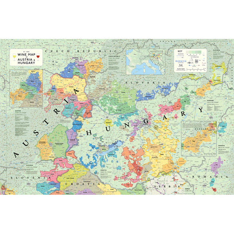 De Long’s Wine Map of Austria and Hungary - Wine Regions