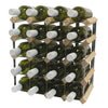 Fully Assembled Wooden Wine Rack - Natural Pine & Galvanised Steel 20 Bottle 4 x 4