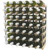 Fully Assembled Wooden Wine Rack - Natural Pine & Galvanised Steel 42 Bottle 6 x 6