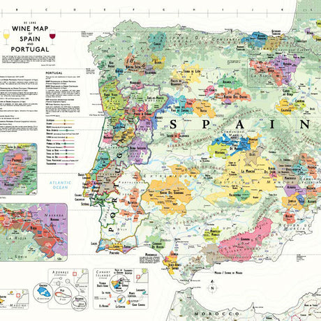 De Long’s Wine Map of the Iberian Peninsula (Spain & Portugal)