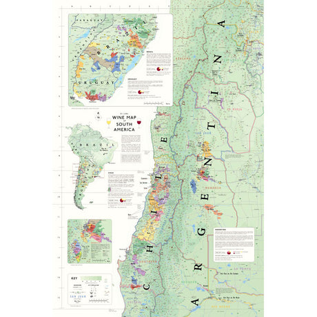 De Long’s Wine Map of South America - Wine Regions