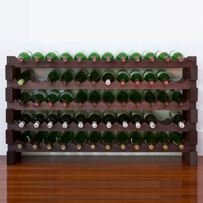 Modularack Wooden Wine Rack 60 Bottle - Dark Stain 5H x 12W