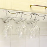 Chrome Plated Steel Wine Glass Hanging Rack - 3 Columns