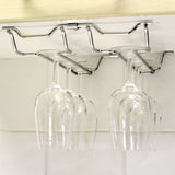 Chrome Plated Steel Wine Glass Hanging Rack - 2 Columns