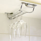 Chrome Plated Steel Wine Glass Hanging Rack - 1 Column