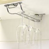 Chrome Plated Steel Wine Glass Hanging Rack - 1 Column