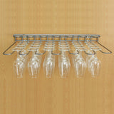 Chrome Plated Steel Wine Glass Hanging Rack - Dual Fix (Wall and Shelf)