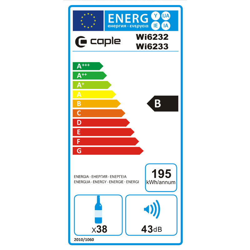 Caple Wine Cabinet Sense - 2 Temperature Slot-In - Black Wi6235