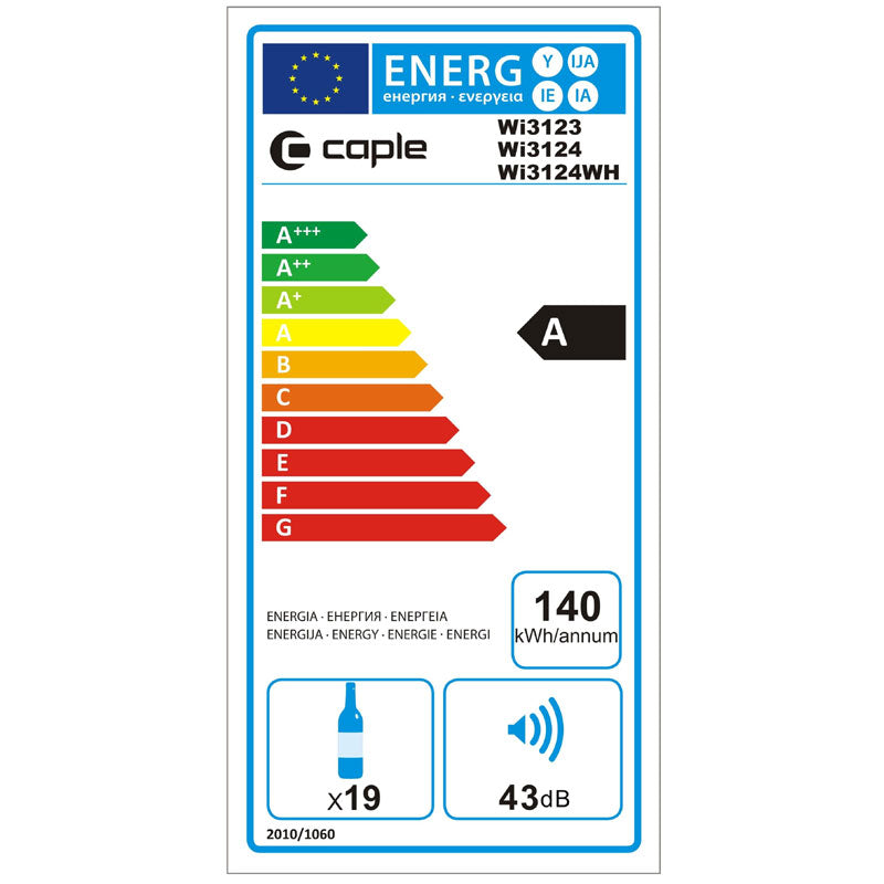 Caple Wine Cabinet Sense - Single Temperature Slot-In - Black Wi3126