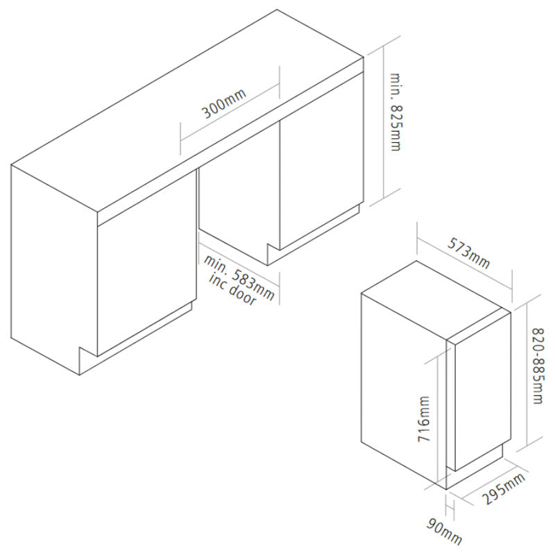 Caple Wine Cabinet Sense - Single Temperature Slot-In - Black Wi3126